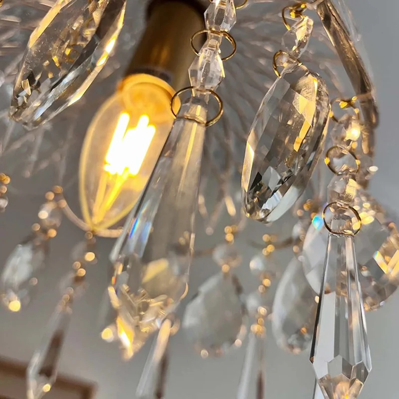 Kristallen Hanglamp Messing Glas Vintage Frans 15cm 20cm E14 | Sansoti