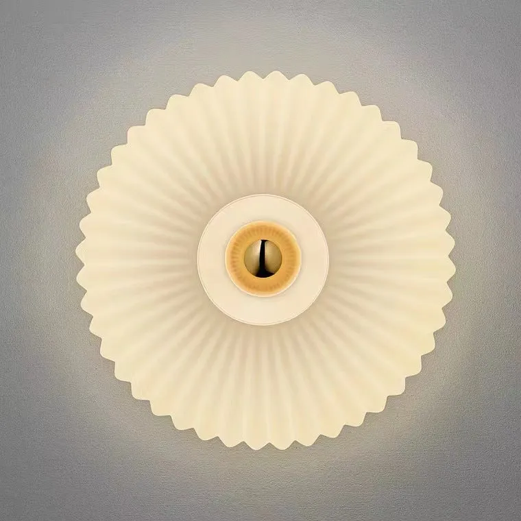 Wandlamp Geribbeld Glas Cognac Goud Messing Woonkamer Slaapkamer Hal Plafondlamp Schelp Retro Art Deco Wandverlichting | Sansoti