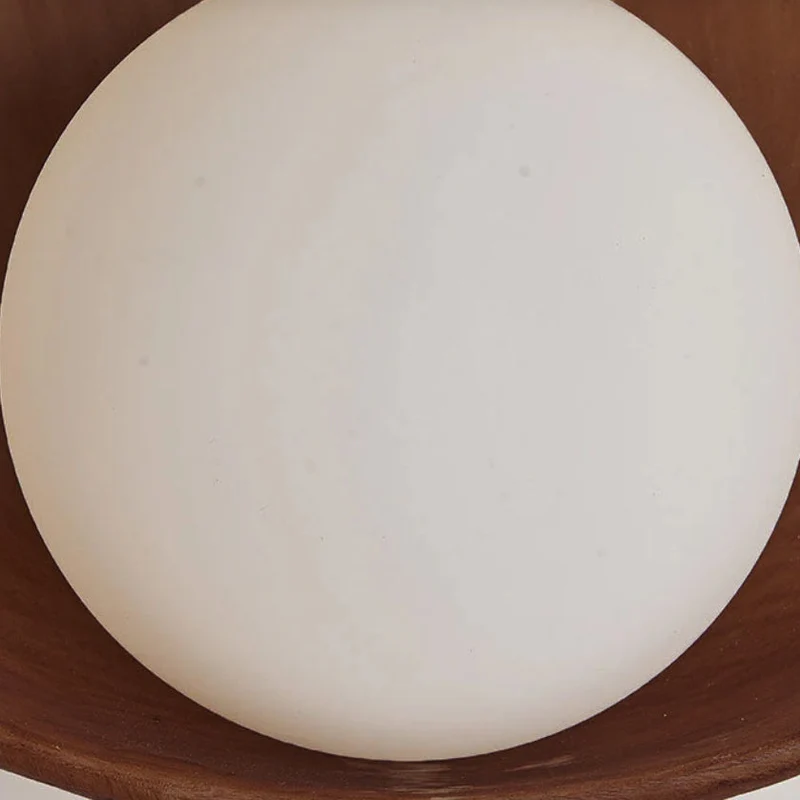 Wandlamp Resin Glas Rond 23x23cm Wit Houtkleur G4 Slaapkamer Woonkamer Sfeerverlichting | Sansoti