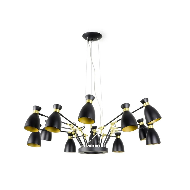 Pendelleuchte RETRO Schwarz, Goldfarben