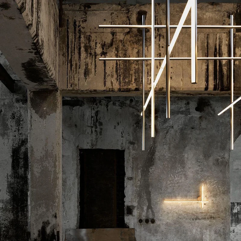 Gridline Kroonluchter LED Aluminium Goud Zwart Woonkamer Eetkamer 3000K 4000K 6000K Modulair Lijnarmatuur Plafondlamp | Sansoti