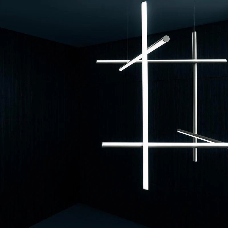 Gridline Kroonluchter LED Aluminium Goud Zwart Woonkamer Eetkamer 3000K 4000K 6000K Modulair Lijnarmatuur Plafondlamp | Sansoti