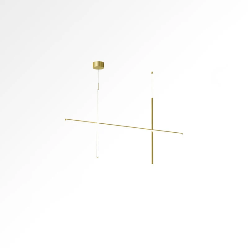Gridline Kroonluchter LED Aluminium Goud Zwart Woonkamer Eetkamer 3000K 4000K 6000K Modulair Lijnarmatuur Plafondlamp | Sansoti