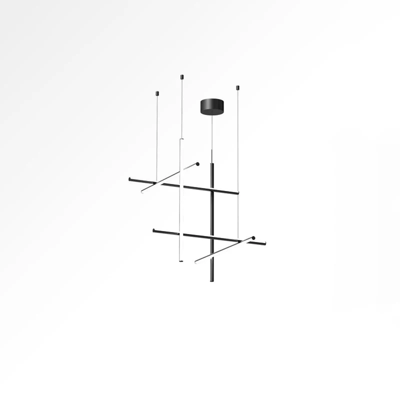 Gridline Kroonluchter LED Aluminium Goud Zwart Woonkamer Eetkamer 3000K 4000K 6000K Modulair Lijnarmatuur Plafondlamp | Sansoti