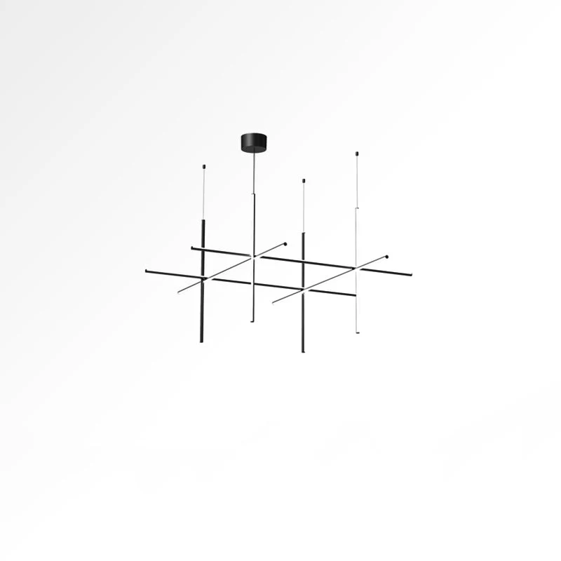 Gridline Kroonluchter LED Aluminium Goud Zwart Woonkamer Eetkamer 3000K 4000K 6000K Modulair Lijnarmatuur Plafondlamp | Sansoti