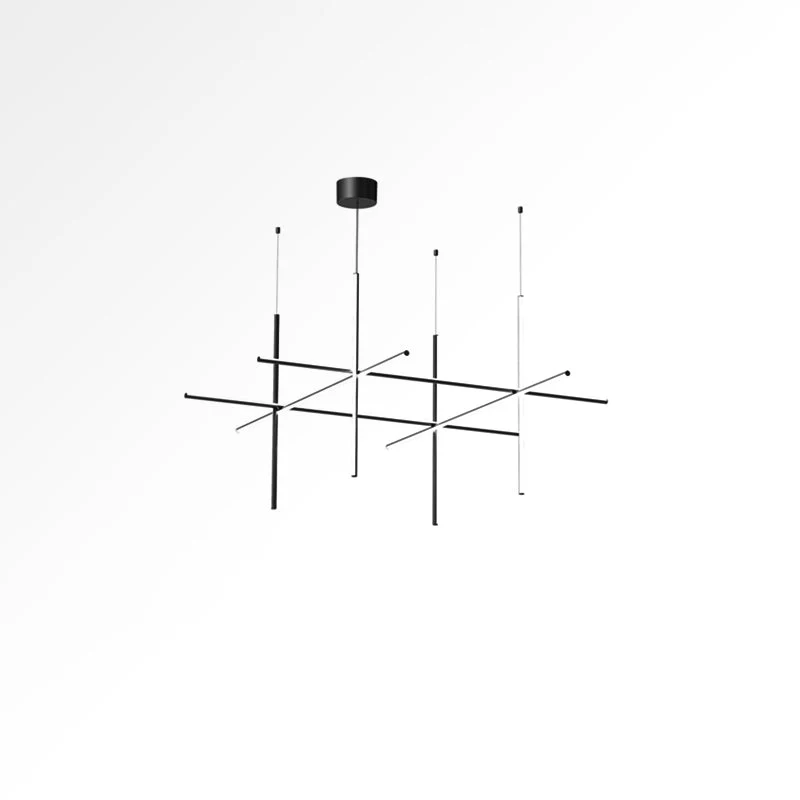 Gridline Kroonluchter LED Aluminium Goud Zwart Woonkamer Eetkamer 3000K 4000K 6000K Modulair Lijnarmatuur Plafondlamp | Sansoti