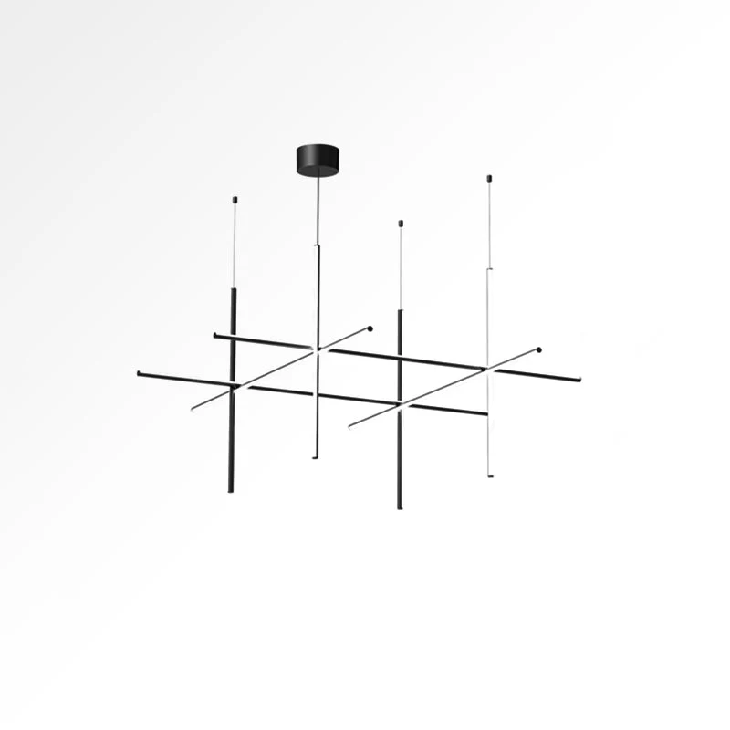 Gridline Kroonluchter LED Aluminium Goud Zwart Woonkamer Eetkamer 3000K 4000K 6000K Modulair Lijnarmatuur Plafondlamp | Sansoti