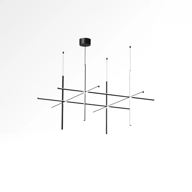 Gridline Kroonluchter LED Aluminium Goud Zwart Woonkamer Eetkamer 3000K 4000K 6000K Modulair Lijnarmatuur Plafondlamp | Sansoti