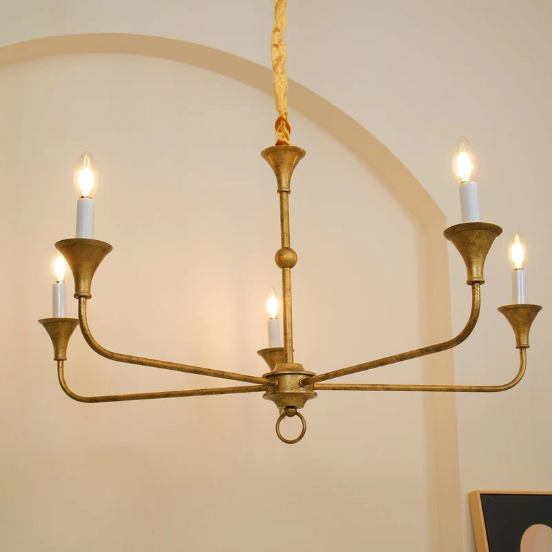 Kaarslamp Kroonluchter Messing Metaal Goud Zwart Wit Nikkel Woonkamer Eetkamer 5 6 Armen Hanglamp Vintage Kaarsenkroonluchter | Sansoti