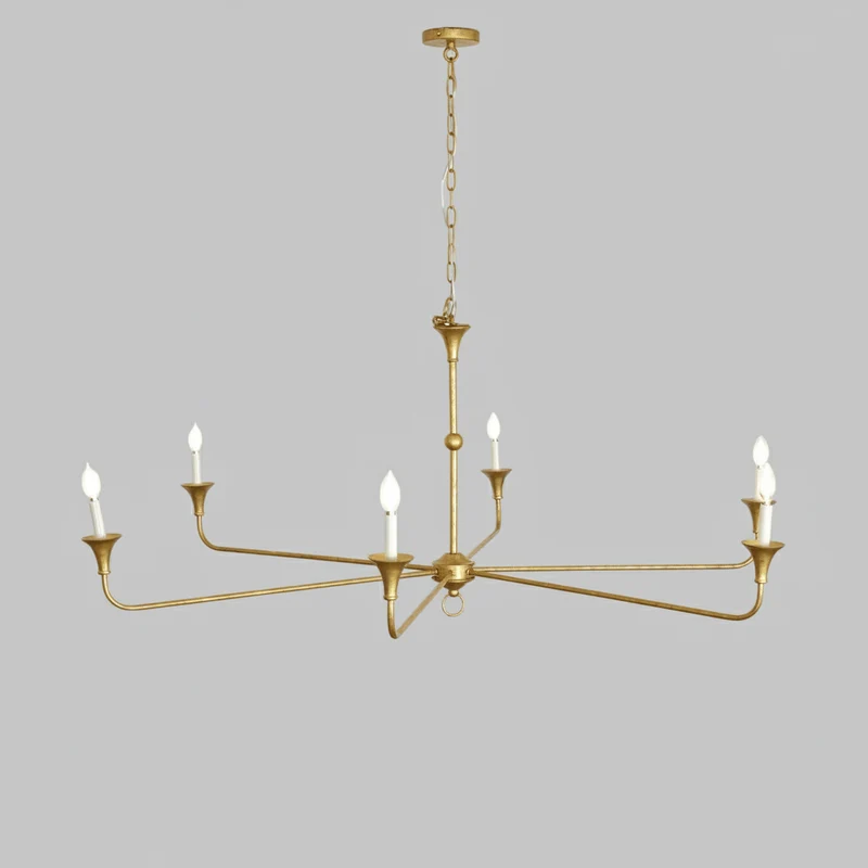 Kaarslamp Kroonluchter Messing Metaal Goud Zwart Wit Nikkel Woonkamer Eetkamer 5 6 Armen Hanglamp Vintage Kaarsenkroonluchter | Sansoti