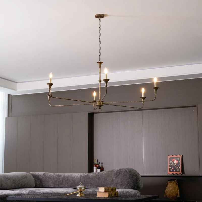 Kaarslamp Kroonluchter Messing Metaal Goud Zwart Wit Nikkel Woonkamer Eetkamer 5 6 Armen Hanglamp Vintage Kaarsenkroonluchter | Sansoti