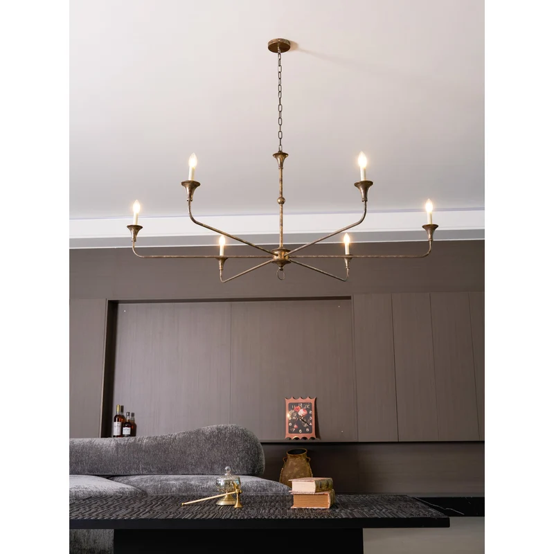 Kaarslamp Kroonluchter Messing Metaal Goud Zwart Wit Nikkel Woonkamer Eetkamer 5 6 Armen Hanglamp Vintage Kaarsenkroonluchter | Sansoti