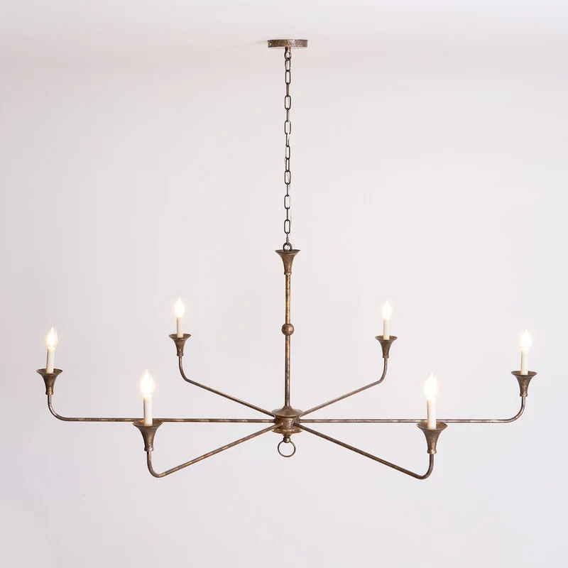 Kaarslamp Kroonluchter Messing Metaal Goud Zwart Wit Nikkel Woonkamer Eetkamer 5 6 Armen Hanglamp Vintage Kaarsenkroonluchter | Sansoti