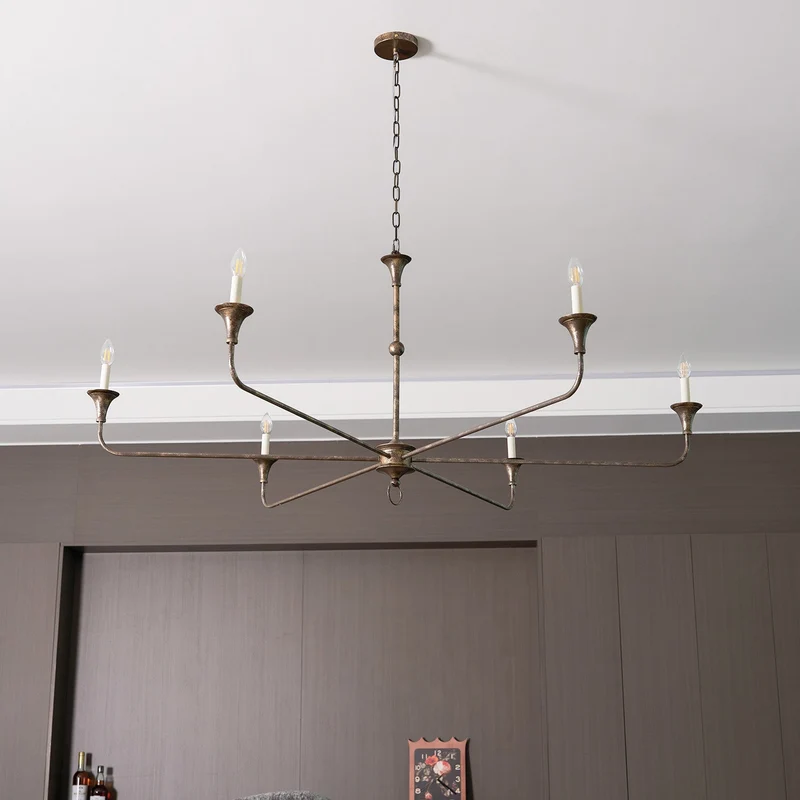 Kaarslamp Kroonluchter Messing Metaal Goud Zwart Wit Nikkel Woonkamer Eetkamer 5 6 Armen Hanglamp Vintage Kaarsenkroonluchter | Sansoti