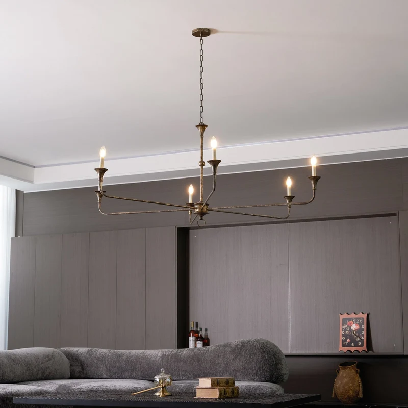Kaarslamp Kroonluchter Messing Metaal Goud Zwart Wit Nikkel Woonkamer Eetkamer 5 6 Armen Hanglamp Vintage Kaarsenkroonluchter | Sansoti