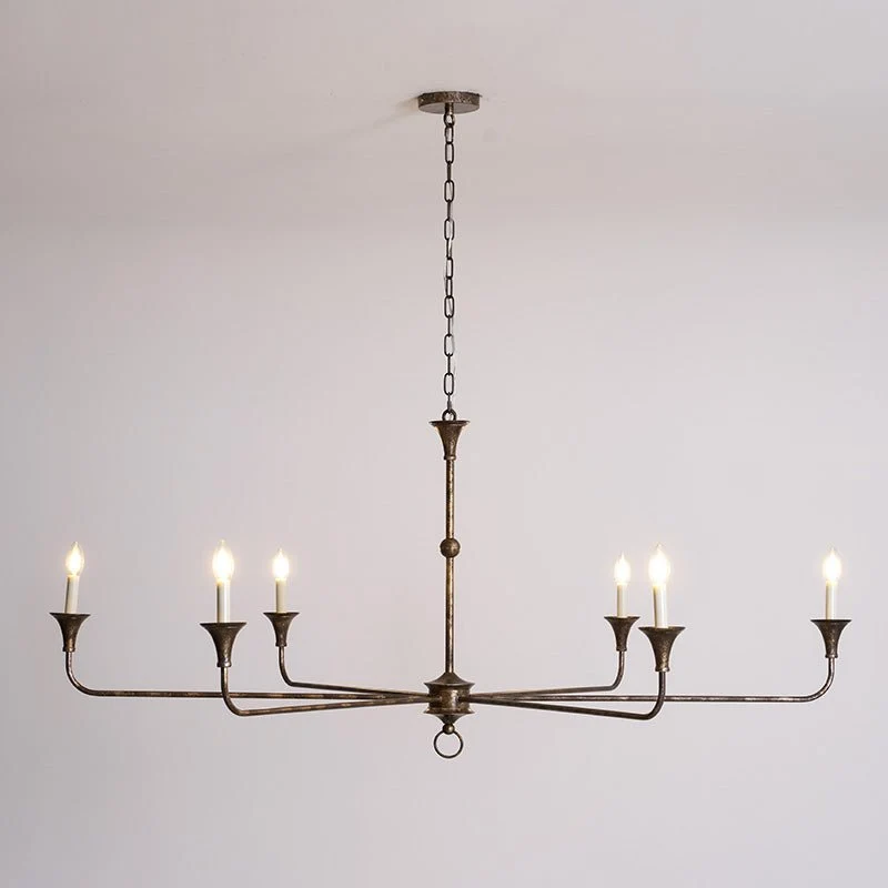 Kaarslamp Kroonluchter Messing Metaal Goud Zwart Wit Nikkel Woonkamer Eetkamer 5 6 Armen Hanglamp Vintage Kaarsenkroonluchter | Sansoti