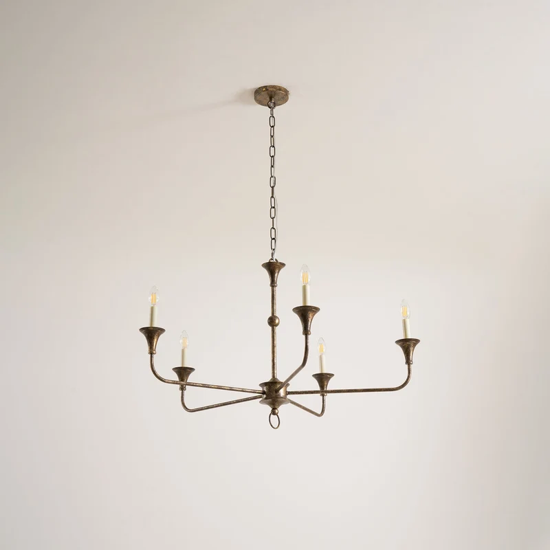Kaarslamp Kroonluchter Messing Metaal Goud Zwart Wit Nikkel Woonkamer Eetkamer 5 6 Armen Hanglamp Vintage Kaarsenkroonluchter | Sansoti
