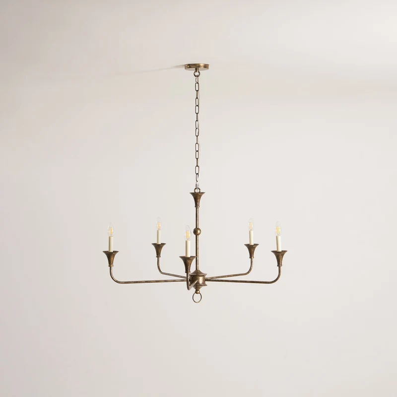 Kaarslamp Kroonluchter Messing Metaal Goud Zwart Wit Nikkel Woonkamer Eetkamer 5 6 Armen Hanglamp Vintage Kaarsenkroonluchter | Sansoti