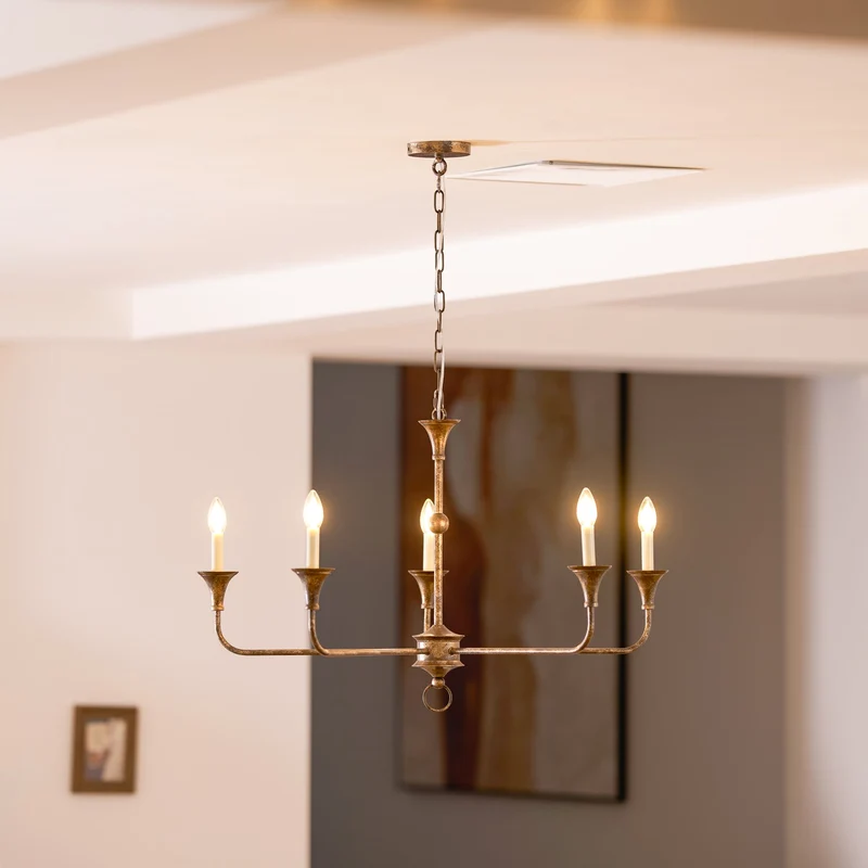 Kaarslamp Kroonluchter Messing Metaal Goud Zwart Wit Nikkel Woonkamer Eetkamer 5 6 Armen Hanglamp Vintage Kaarsenkroonluchter | Sansoti