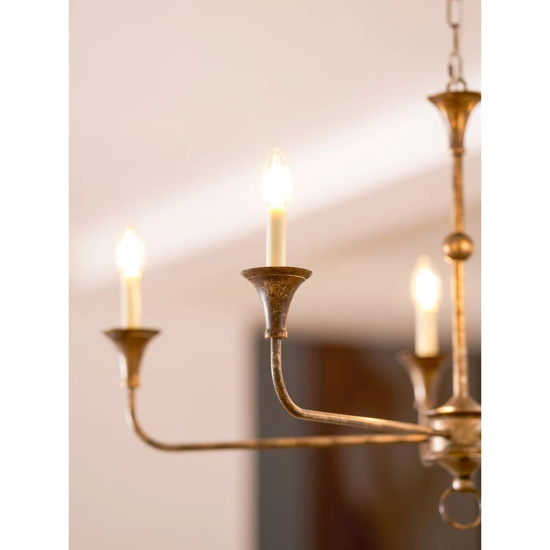 Kaarslamp Kroonluchter Messing Metaal Goud Zwart Wit Nikkel Woonkamer Eetkamer 5 6 Armen Hanglamp Vintage Kaarsenkroonluchter | Sansoti