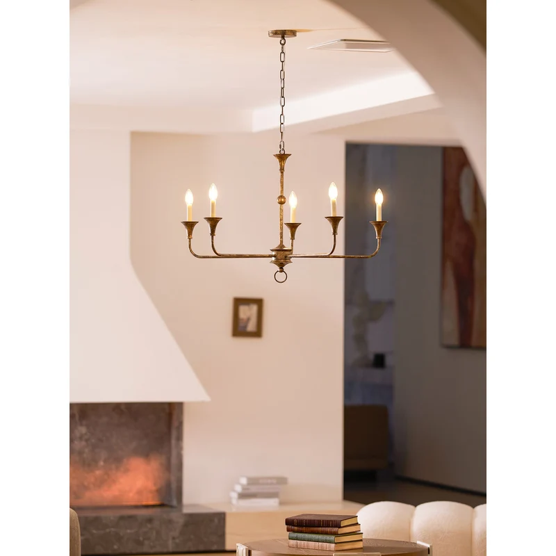 Kaarslamp Kroonluchter Messing Metaal Goud Zwart Wit Nikkel Woonkamer Eetkamer 5 6 Armen Hanglamp Vintage Kaarsenkroonluchter | Sansoti