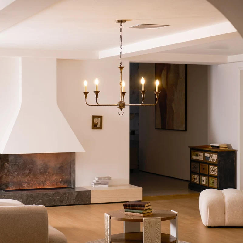 Kaarslamp Kroonluchter Messing Metaal Goud Zwart Wit Nikkel Woonkamer Eetkamer 5 6 Armen Hanglamp Vintage Kaarsenkroonluchter | Sansoti