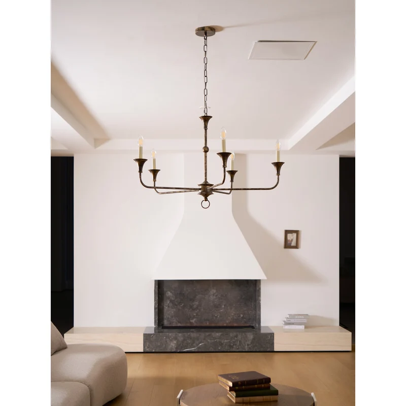 Kaarslamp Kroonluchter Messing Metaal Goud Zwart Wit Nikkel Woonkamer Eetkamer 5 6 Armen Hanglamp Vintage Kaarsenkroonluchter | Sansoti