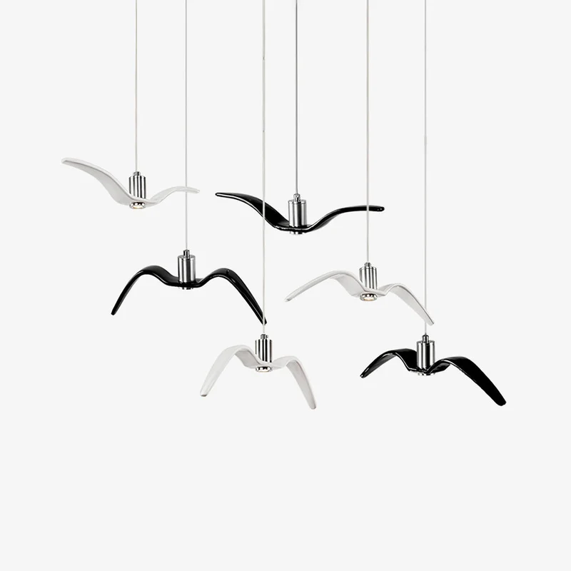 Hanglamp LED Vogeldesign Resin Aluminium Wit Zwart 3000K 4000K 6000K Woonkamer Pendellamp Minimalistisch Organisch Plafondlamp | Sansoti