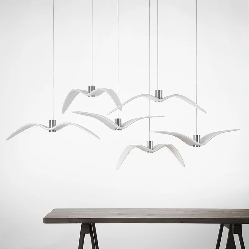 Hanglamp LED Vogeldesign Resin Aluminium Wit Zwart 3000K 4000K 6000K Woonkamer Pendellamp Minimalistisch Organisch Plafondlamp | Sansoti