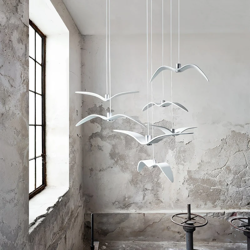 Hanglamp LED Vogeldesign Resin Aluminium Wit Zwart 3000K 4000K 6000K Woonkamer Pendellamp Minimalistisch Organisch Plafondlamp | Sansoti
