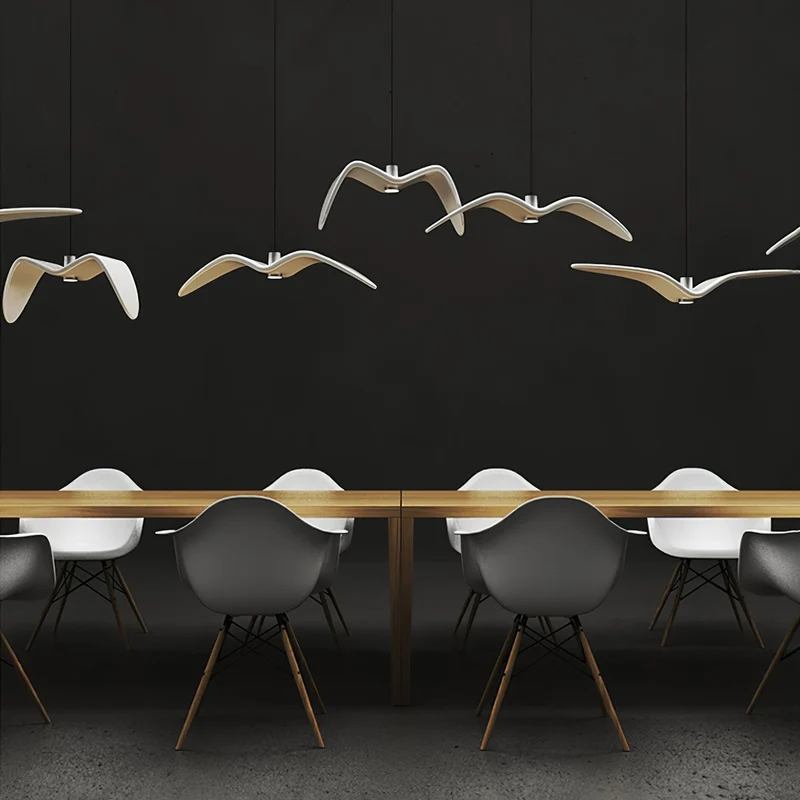 Hanglamp LED Vogeldesign Resin Aluminium Wit Zwart 3000K 4000K 6000K Woonkamer Pendellamp Minimalistisch Organisch Plafondlamp | Sansoti
