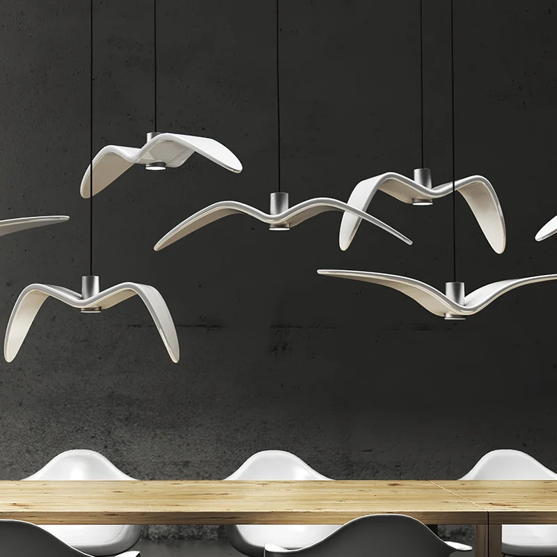 Hanglamp LED Vogeldesign Resin Aluminium Wit Zwart 3000K 4000K 6000K Woonkamer Pendellamp Minimalistisch Organisch Plafondlamp | Sansoti