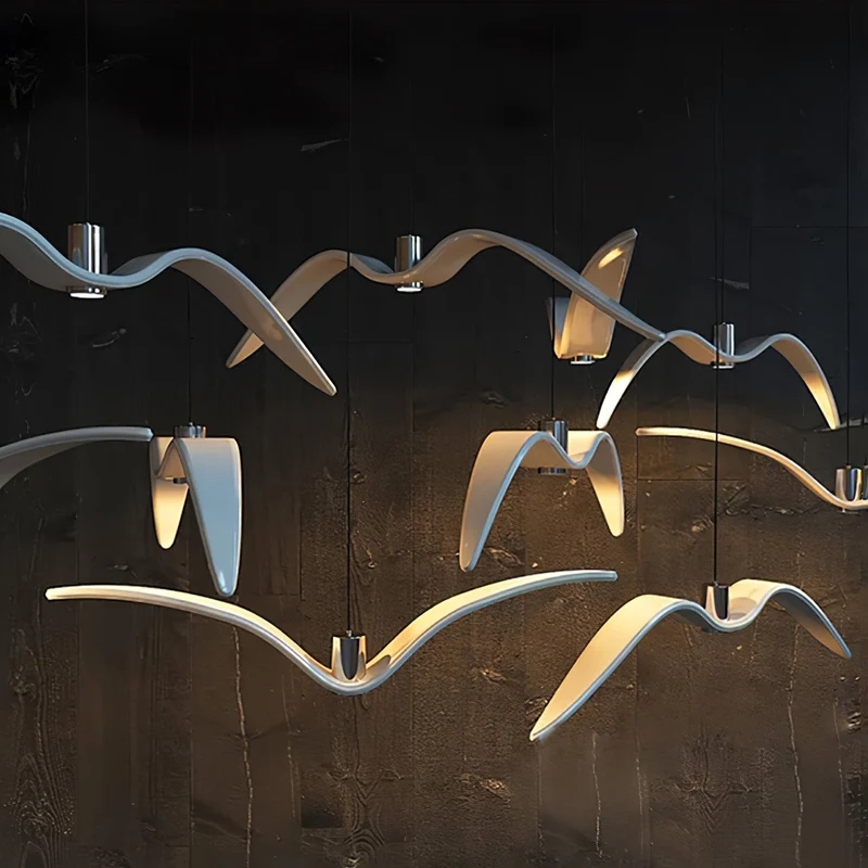 Hanglamp LED Vogeldesign Resin Aluminium Wit Zwart 3000K 4000K 6000K Woonkamer Pendellamp Minimalistisch Organisch Plafondlamp | Sansoti