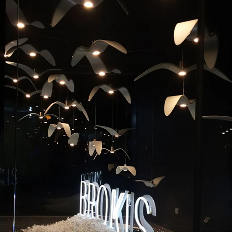 Hanglamp LED Vogeldesign Resin Aluminium Wit Zwart 3000K 4000K 6000K Woonkamer Pendellamp Minimalistisch Organisch Plafondlamp | Sansoti