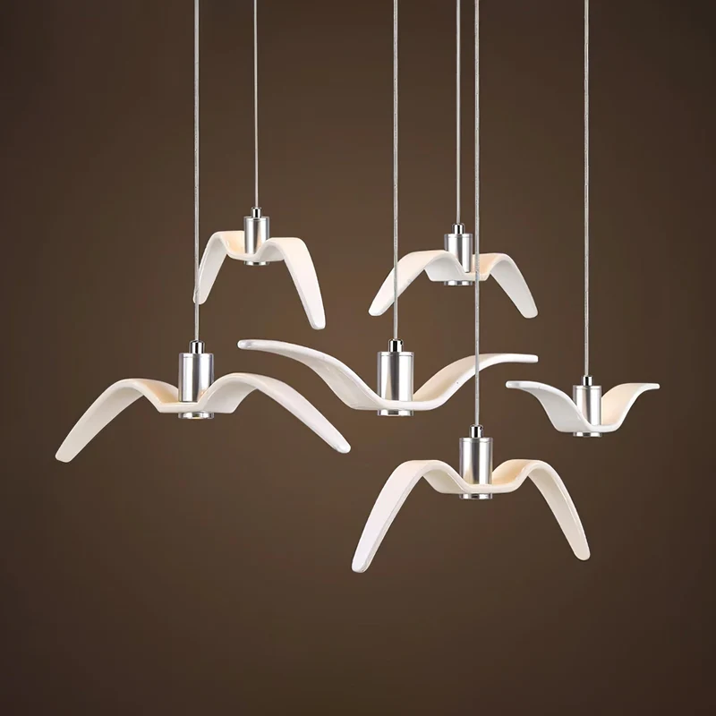 Hanglamp LED Vogeldesign Resin Aluminium Wit Zwart 3000K 4000K 6000K Woonkamer Pendellamp Minimalistisch Organisch Plafondlamp | Sansoti