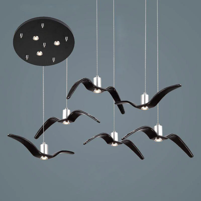 Hanglamp LED Vogeldesign Resin Aluminium Wit Zwart 3000K 4000K 6000K Woonkamer Pendellamp Minimalistisch Organisch Plafondlamp | Sansoti
