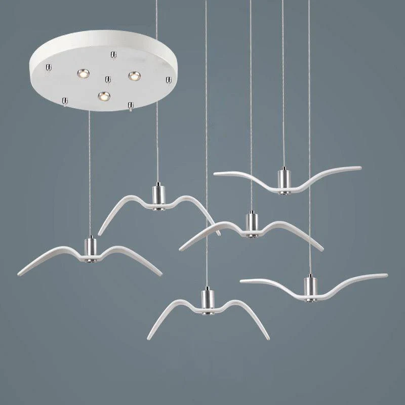 Hanglamp LED Vogeldesign Resin Aluminium Wit Zwart 3000K 4000K 6000K Woonkamer Pendellamp Minimalistisch Organisch Plafondlamp | Sansoti