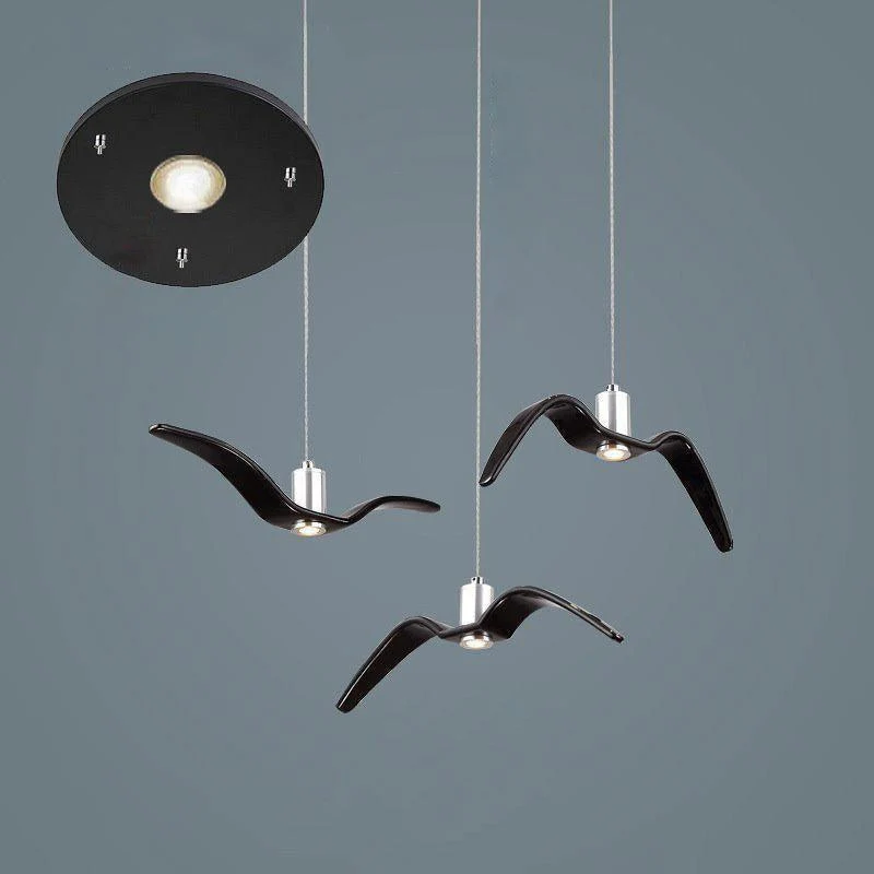 Hanglamp LED Vogeldesign Resin Aluminium Wit Zwart 3000K 4000K 6000K Woonkamer Pendellamp Minimalistisch Organisch Plafondlamp | Sansoti