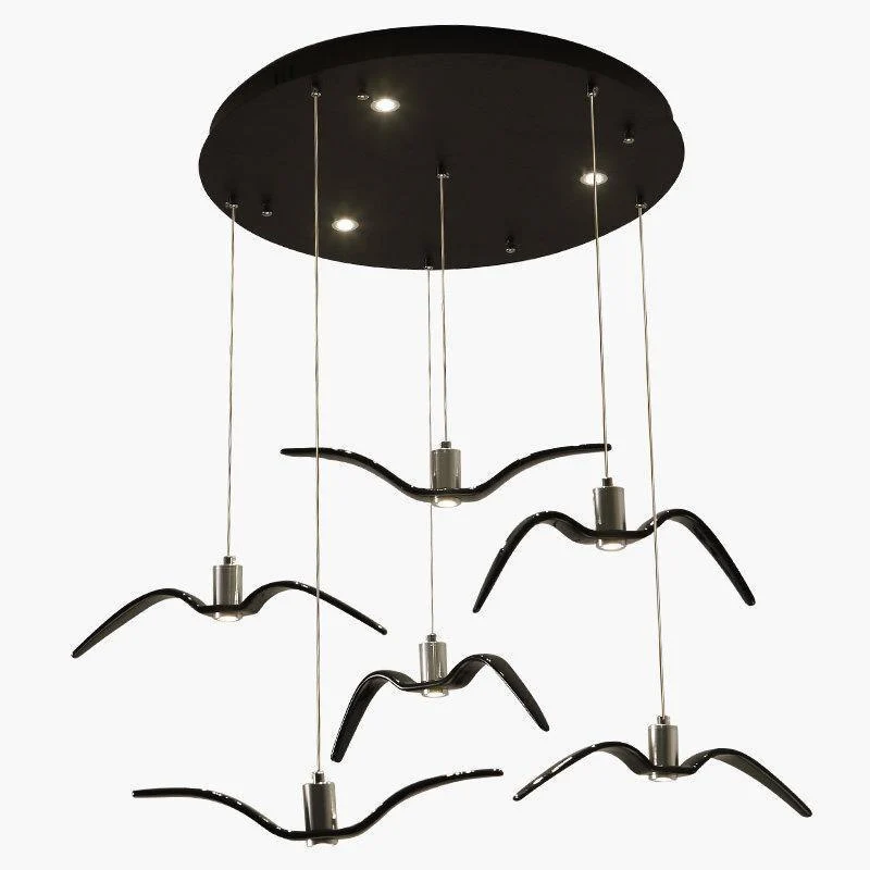 Hanglamp LED Vogeldesign Resin Aluminium Wit Zwart 3000K 4000K 6000K Woonkamer Pendellamp Minimalistisch Organisch Plafondlamp | Sansoti