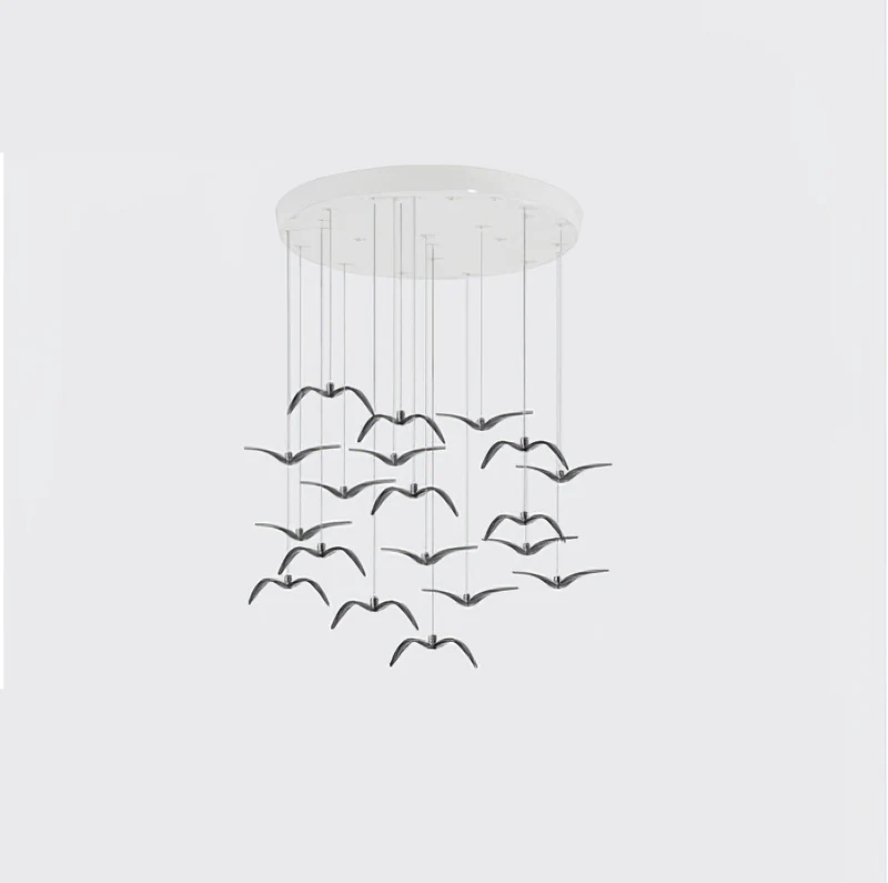 Hanglamp LED Vogeldesign Resin Aluminium Wit Zwart 3000K 4000K 6000K Woonkamer Pendellamp Minimalistisch Organisch Plafondlamp | Sansoti