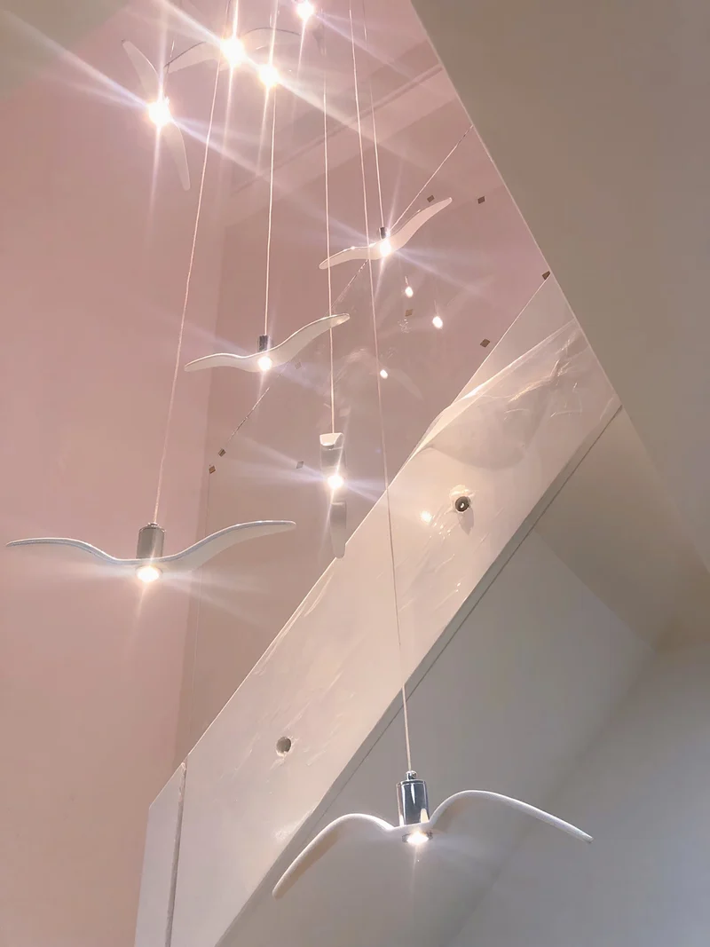 Hanglamp LED Vogeldesign Resin Aluminium Wit Zwart 3000K 4000K 6000K Woonkamer Pendellamp Minimalistisch Organisch Plafondlamp | Sansoti