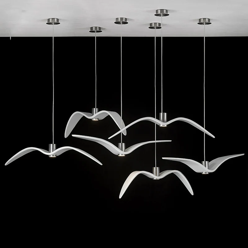 Hanglamp LED Vogeldesign Resin Aluminium Wit Zwart 3000K 4000K 6000K Woonkamer Pendellamp Minimalistisch Organisch Plafondlamp | Sansoti
