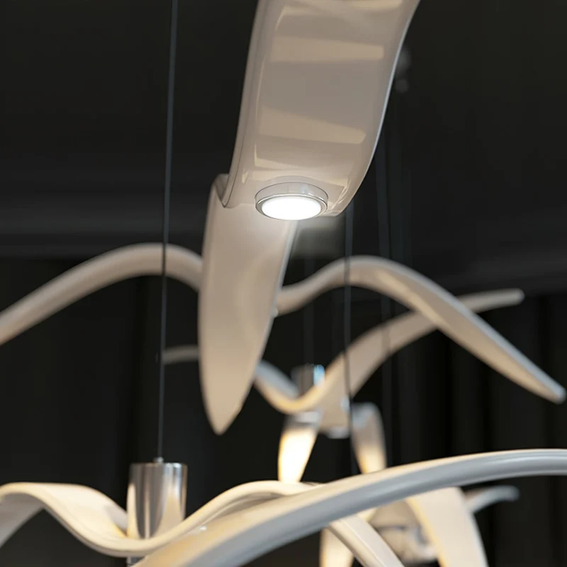 Hanglamp LED Vogeldesign Resin Aluminium Wit Zwart 3000K 4000K 6000K Woonkamer Pendellamp Minimalistisch Organisch Plafondlamp | Sansoti