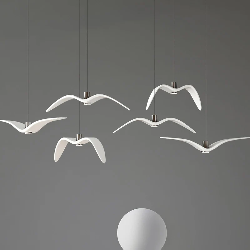 Hanglamp LED Vogeldesign Resin Aluminium Wit Zwart 3000K 4000K 6000K Woonkamer Pendellamp Minimalistisch Organisch Plafondlamp | Sansoti