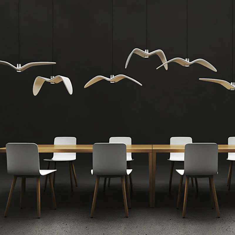 Hanglamp LED Vogeldesign Resin Aluminium Wit Zwart 3000K 4000K 6000K Woonkamer Pendellamp Minimalistisch Organisch Plafondlamp | Sansoti
