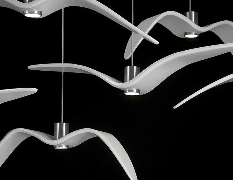 Hanglamp LED Vogeldesign Resin Aluminium Wit Zwart 3000K 4000K 6000K Woonkamer Pendellamp Minimalistisch Organisch Plafondlamp | Sansoti