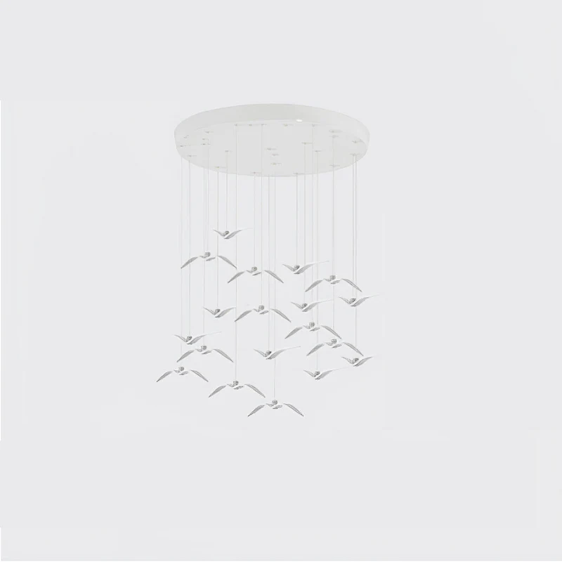 Hanglamp LED Vogeldesign Resin Aluminium Wit Zwart 3000K 4000K 6000K Woonkamer Pendellamp Minimalistisch Organisch Plafondlamp | Sansoti