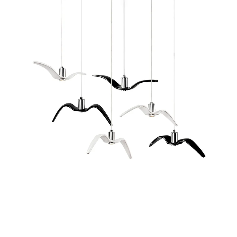 Hanglamp LED Vogeldesign Resin Aluminium Wit Zwart 3000K 4000K 6000K Woonkamer Pendellamp Minimalistisch Organisch Plafondlamp | Sansoti