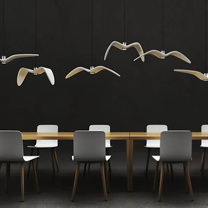 Hanglamp LED Vogeldesign Resin Aluminium Wit Zwart 3000K 4000K 6000K Woonkamer Pendellamp Minimalistisch Organisch Plafondlamp | Sansoti