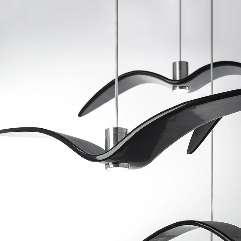 Hanglamp LED Vogeldesign Resin Aluminium Wit Zwart 3000K 4000K 6000K Woonkamer Pendellamp Minimalistisch Organisch Plafondlamp | Sansoti
